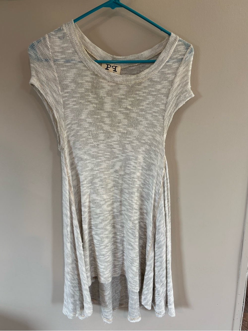 PPLA Light Heathered Gray Boho Swing Dress